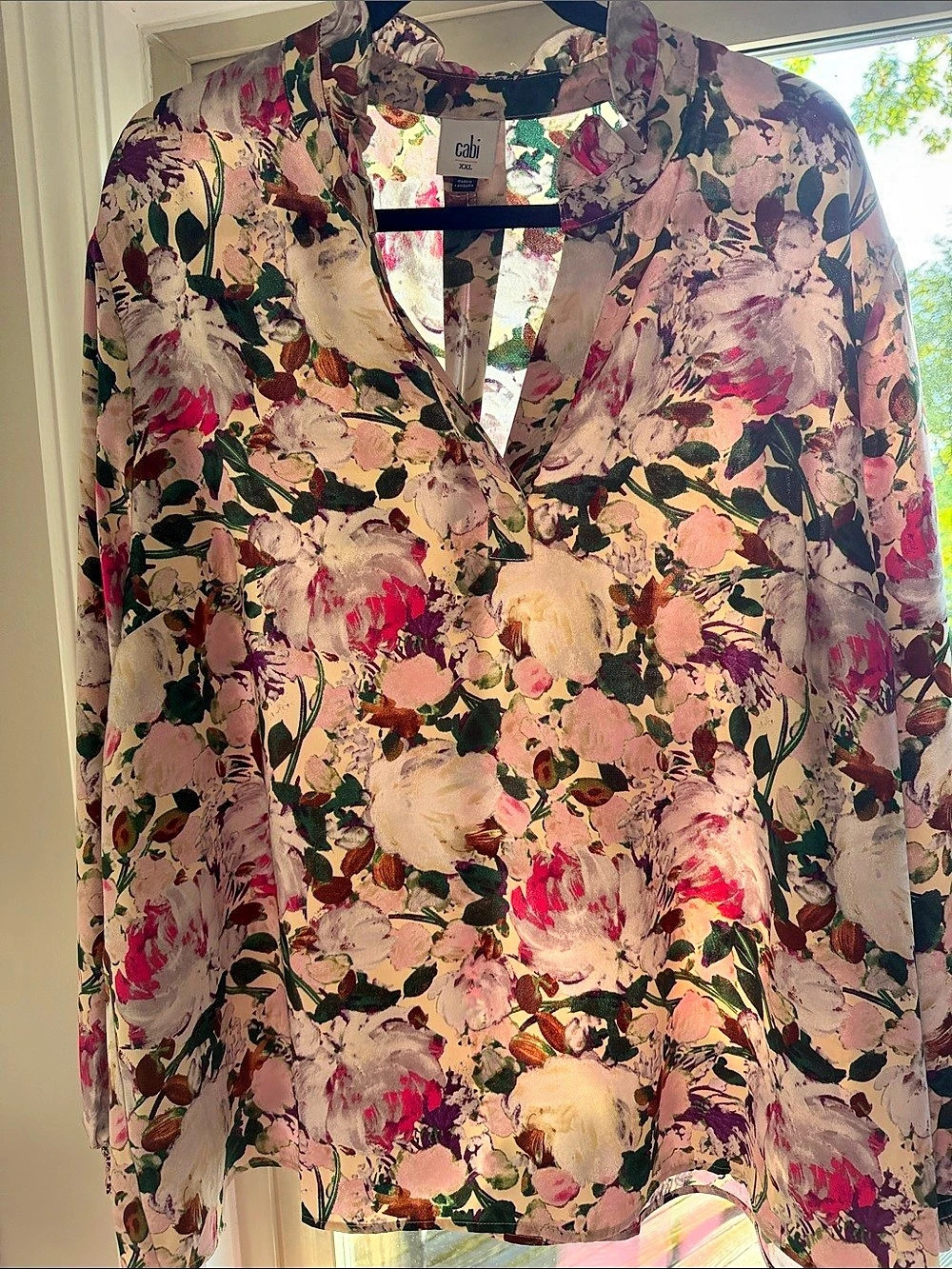 cabi Floral Blouse in Pink & Green Size XXL Like New